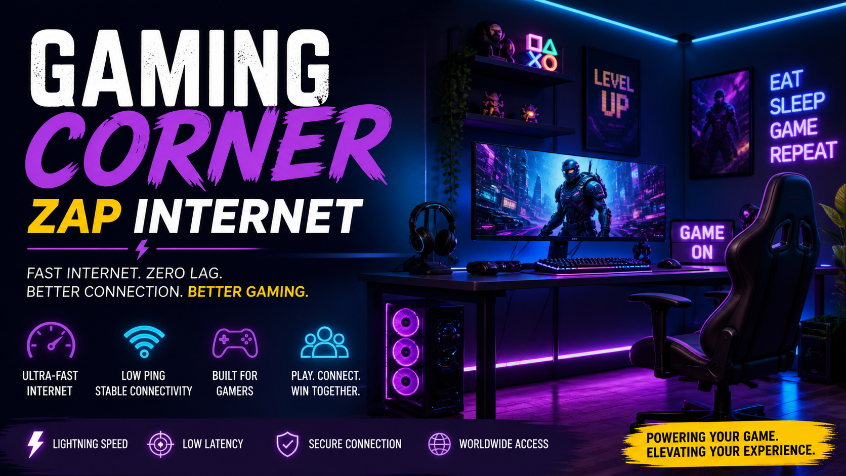 Gaming Corner Zap Internet